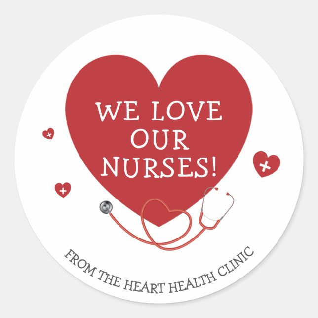 Sticker Rond Nous aimons nos infirmières (Devant)