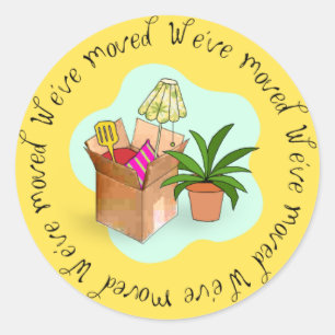 Sticker Rond Nous avons déménagé