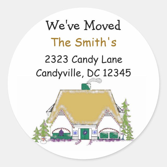 Sticker Rond Nous avons déménagé (Devant)