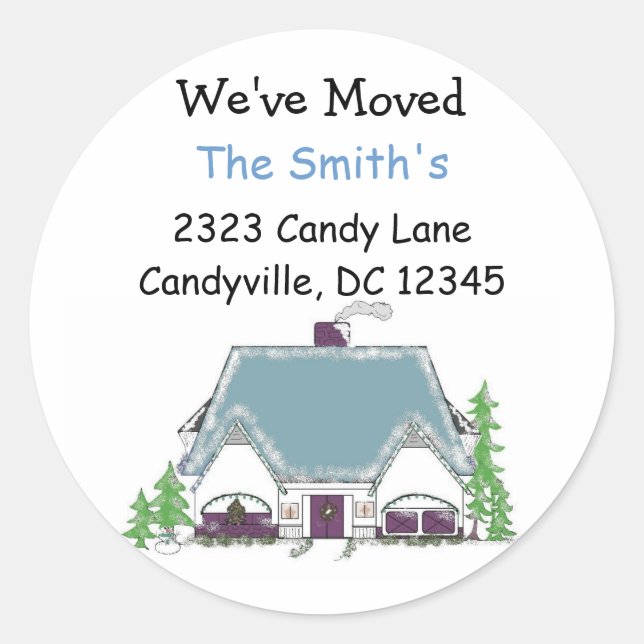 Sticker Rond Nous avons déménagé (Devant)