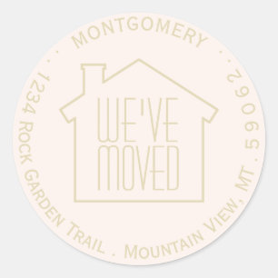 Sticker Rond Nous avons déplacé Blush Pink Gold Retourner les é
