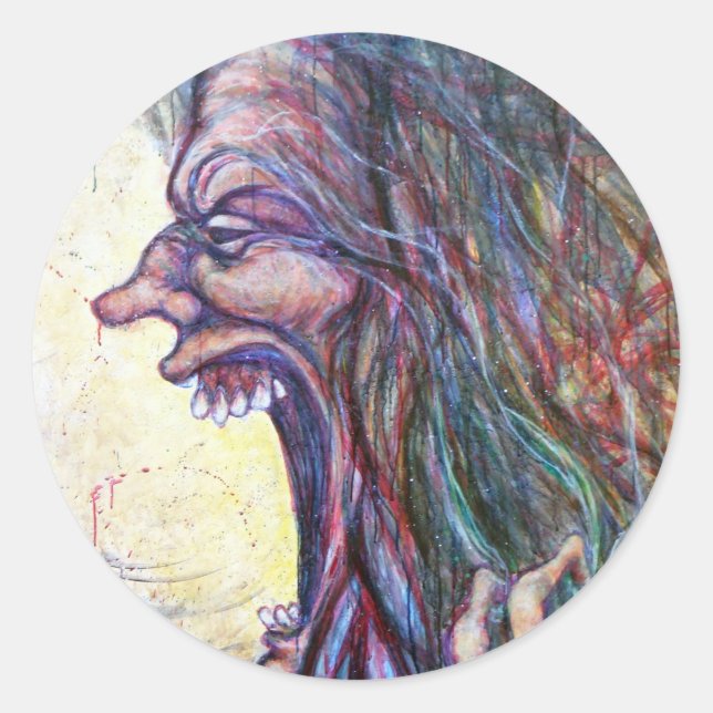 Sticker Rond Nous avons fini d'être la toile de fond (Devant)