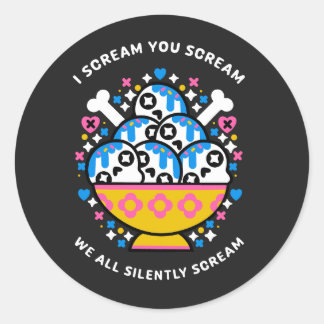 Sticker Rond nous crions tous silencieusement