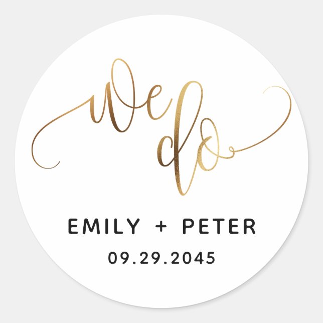 Sticker Rond Nous faisons Gold Black Lovely Script Typographie  (Devant)