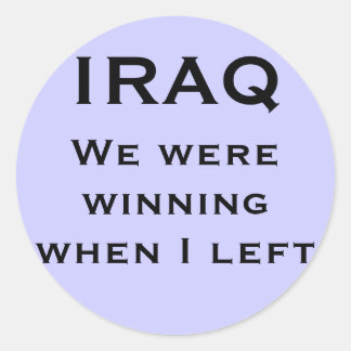 Sticker Rond Nous gagnions quand je suis partie, IRAQ