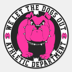 Sticker Rond Nous Laissons Les Chiens Athletic Dept. Mascotte B