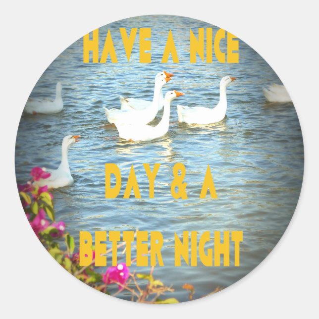 Sticker Rond Nous laissons toujours nos clients heureux et sati (Devant)