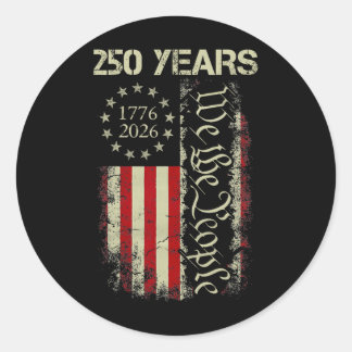 Sticker Rond Nous Le Peuple 250 Ans Amérique 1776-2026 250e 4t