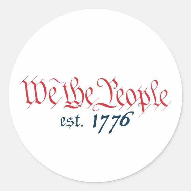 Sticker Rond Nous, Le Peuple, est. 1776 (Devant)