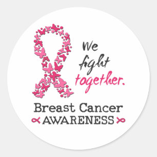 Sticker Rond Nous luttons ensemble contre le cancer du sein