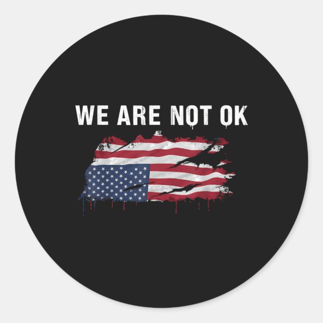 Sticker Rond Nous Ne Sommes Pas D'Accord À L'Inverse (Devant)