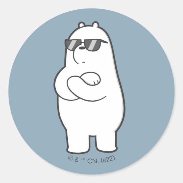 Sticker Rond Nous Ours nu - Ours en verre soleil Motif (Devant)