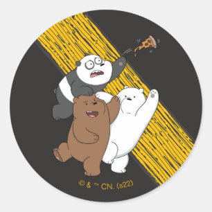 Sticker Rond Nous Ours Nus - Dernière tranche de pizza