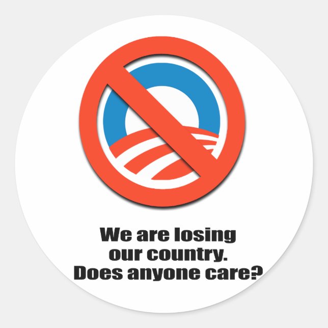 Sticker Rond Nous perdons notre pays - Est-ce que quelqu'un s'e (Devant)