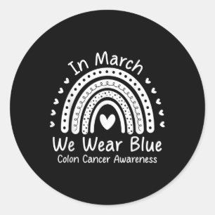 Sticker Rond Nous Portons Bleu Colon Cancer Sensibilisation Col
