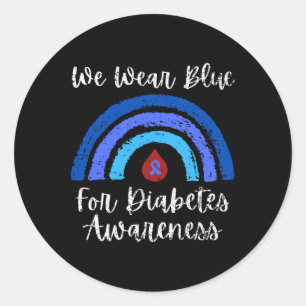 Sticker Rond Nous Portons le Bleu pour le Mois de Sensibilisati