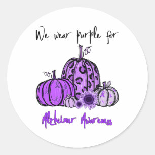 Sticker Rond Nous Portons Le Violet Pour Le Citrouille De Sensi