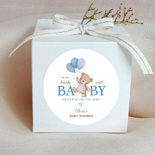 Sticker Rond Nous Pouvons à Peine Attendre Baby Shower
