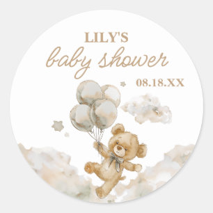 Sticker Rond Nous pouvons à peine attendre une baby shower de b