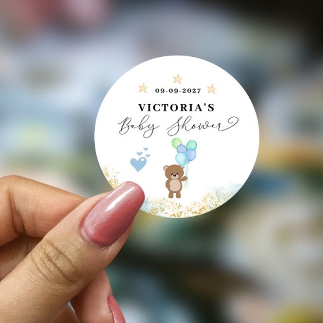 Sticker Rond Nous pouvons attendre avant le Baby shower de bien (Créateur téléchargé)