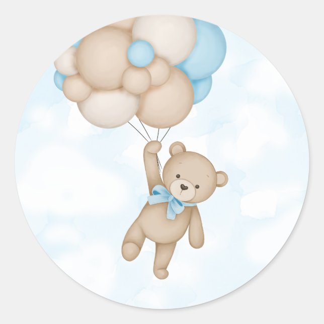 Sticker Rond Nous pouvons attendre le Baby shower (Devant)