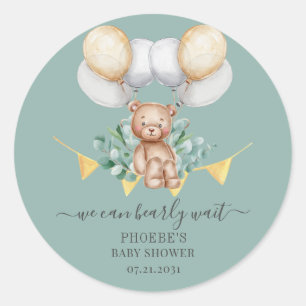 Sticker Rond Nous pouvons attendre le Baby shower