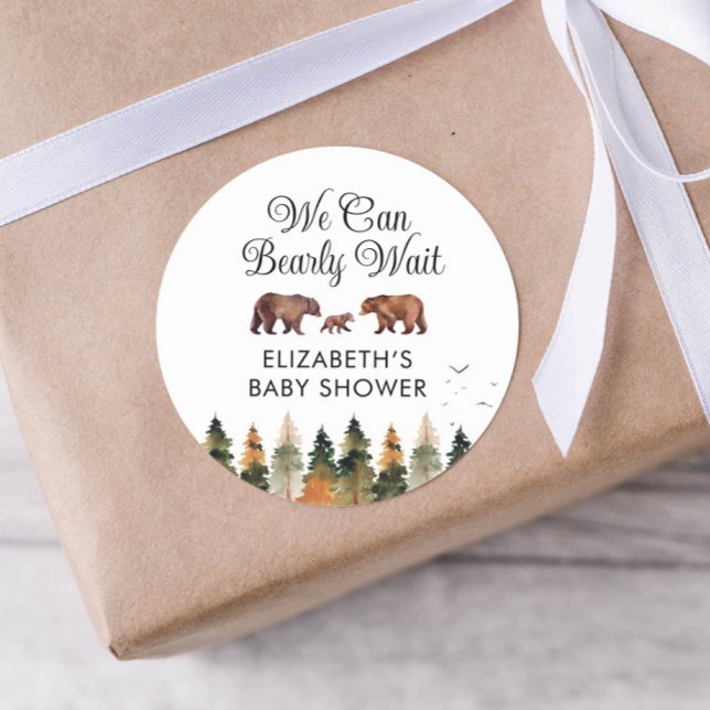 Sticker Rond Nous pouvons attendre le Baby shower d'automne (Créateur téléchargé)