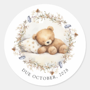 Sticker Rond Nous Pouvons Attendre Rapidement Coucher Teddy Bea