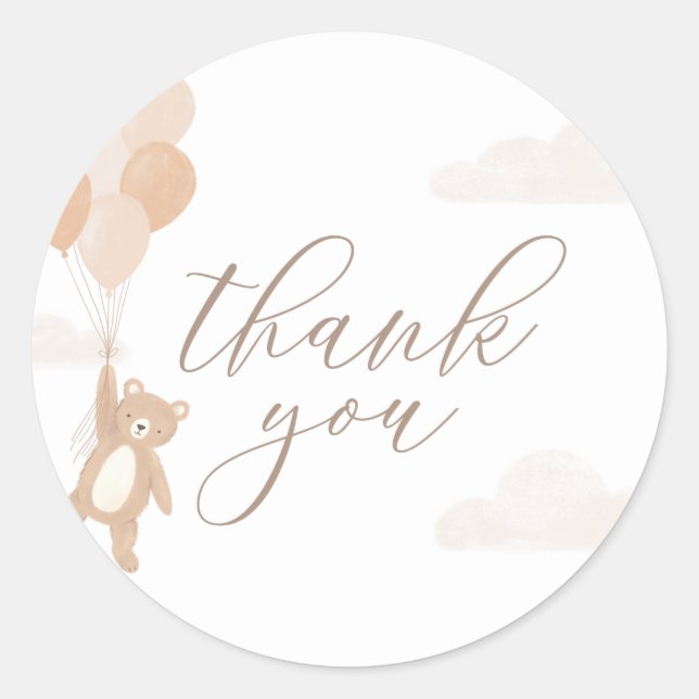 Sticker Rond Nous pouvons attendre un Baby shower neutre pour l (Devant)