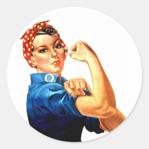 Sticker Rond Nous pouvons le faire Rosie la propagande 2ÈME GUE