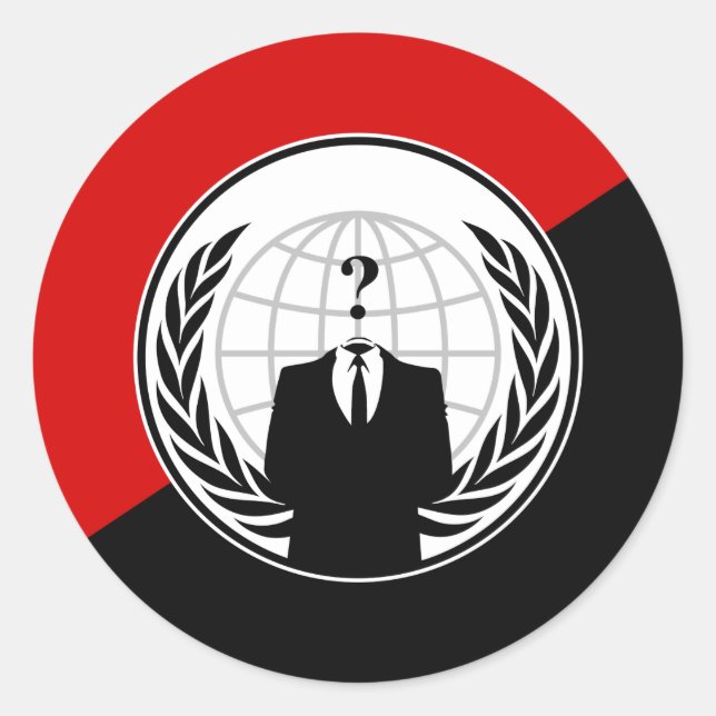 Sticker Rond Nous Sommes Anonymes Anarchiste Drapeau (Devant)