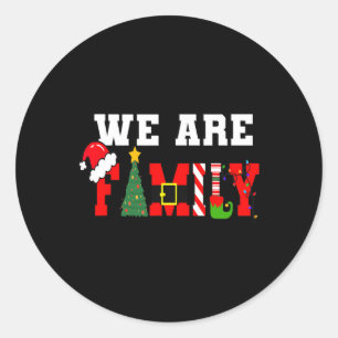 Sticker Rond Nous sommes famille Noël pyjama plaisir assortis N