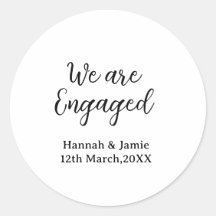 Nous sommes fiancés nom date calligraphié