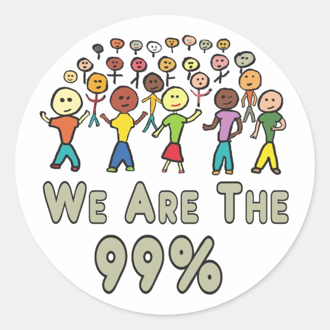 Sticker Rond Nous Sommes Les 99% (Devant)