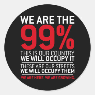 Sticker Rond Nous sommes les 99% - 99 pour cent occupent Wall
