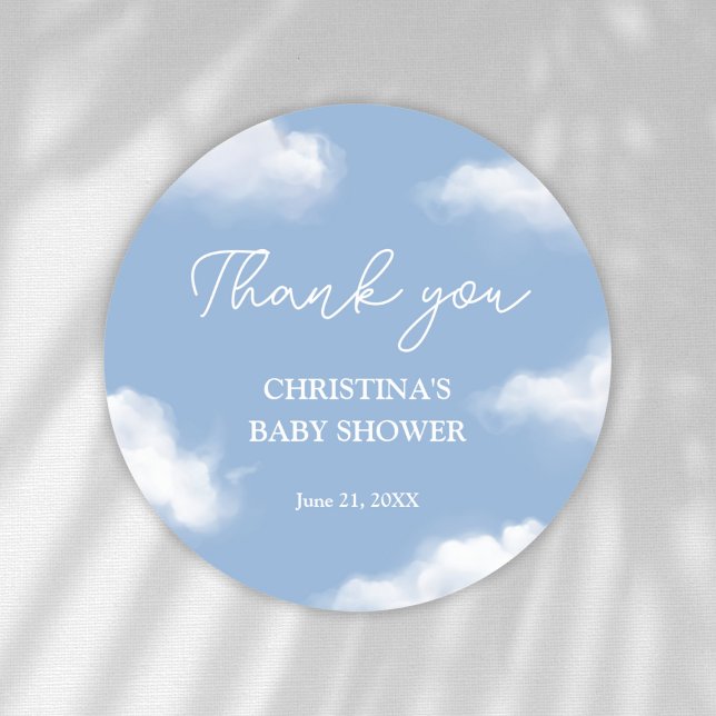 Sticker Rond Nous sommes sur le Merci de Baby shower Cloud 9 (Créateur téléchargé)