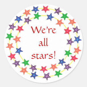 Sticker Rond Nous sommes toutes des étoiles ! des autocollants,