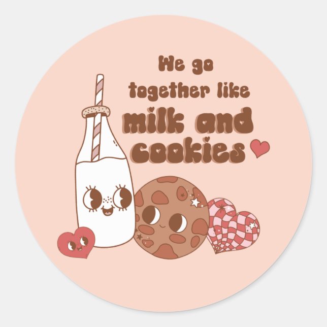 Sticker Rond Nous unissons comme du lait et des biscuits Saint- (Devant)