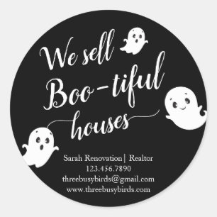 Sticker Rond Nous vendons Boo-tiful maisons Realtor Marketing S