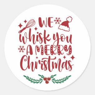Sticker Rond Nous vous charcutons un joyeux Noël