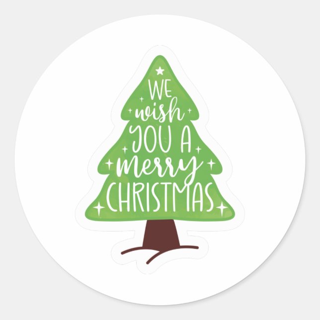 Sticker Rond Nous vous souhaitons un joyeux Noël (Devant)