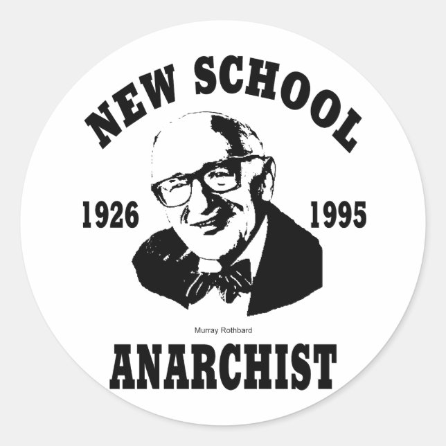 Sticker Rond Nouveau anarchiste — Murray Rothbard (Devant)