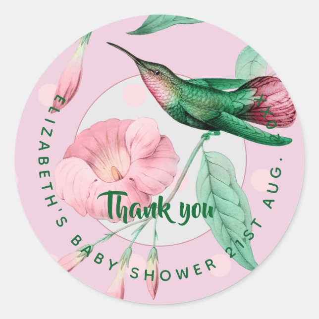 Sticker Rond Nouveau bébé photo Merci Cartes Budget moderne (Devant)