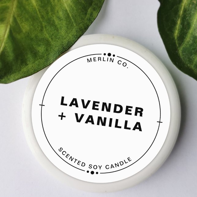 Sticker Rond Nouveau Blanc Maison Bougie De Soy Chic Jar Lid (Créateur téléchargé)