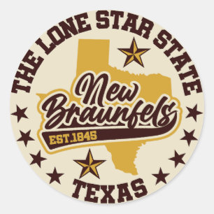 Sticker Rond Nouveau Braunfels, Texas