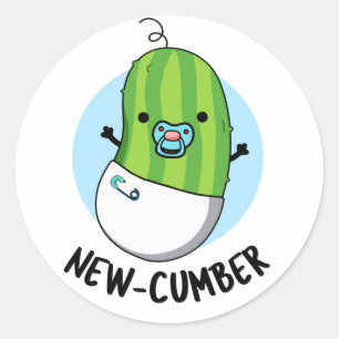 Sticker Rond Nouveau concombre Funny Veggie Cucumber Pun
