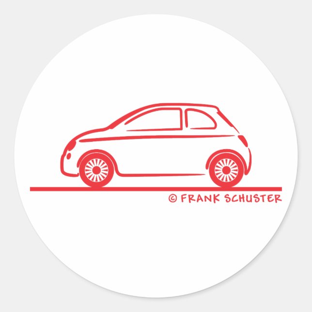 Sticker Rond Nouveau Fiat 500 Cinquecento (Devant)