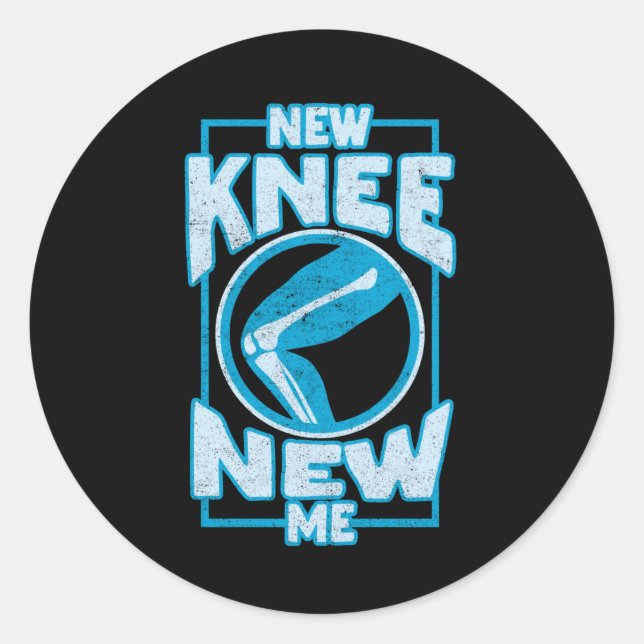 Sticker Rond Nouveau genou New Me Knee Remplacement du genou (Devant)