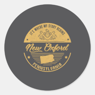 Sticker Rond Nouveau Oxford Pennsylvanie C'est Où Mon Histoire