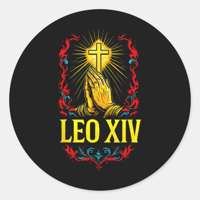 Sticker Rond Nouveau Pape Leo Xiv (Devant)